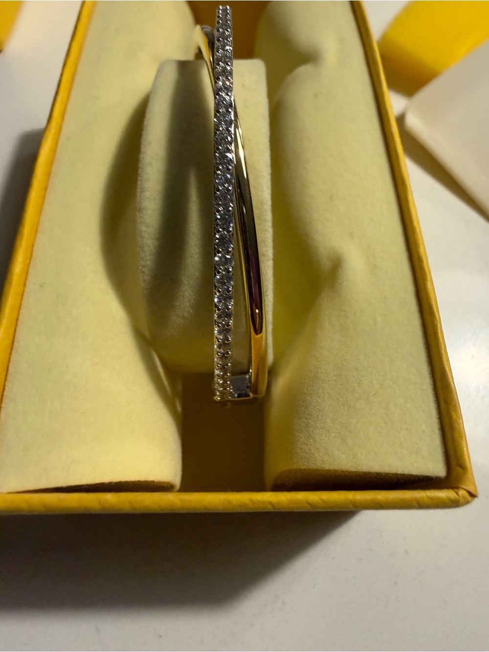 NWT Swarovski Hyperbola Bangle White Mixed Metal Size S 5689721 New in Box